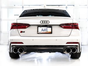Audi S7 Performance Exhaust - AWE Tuning - Touring Edition, Cat Back - Chrome Silver - `19-`23